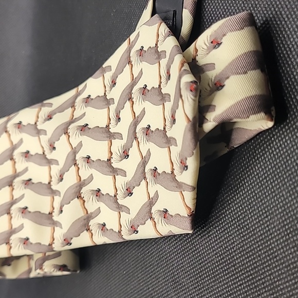 PALM COCKATOO YELLOW TIE 3.5 x 58  100 % polyester - Picture 2 of 3